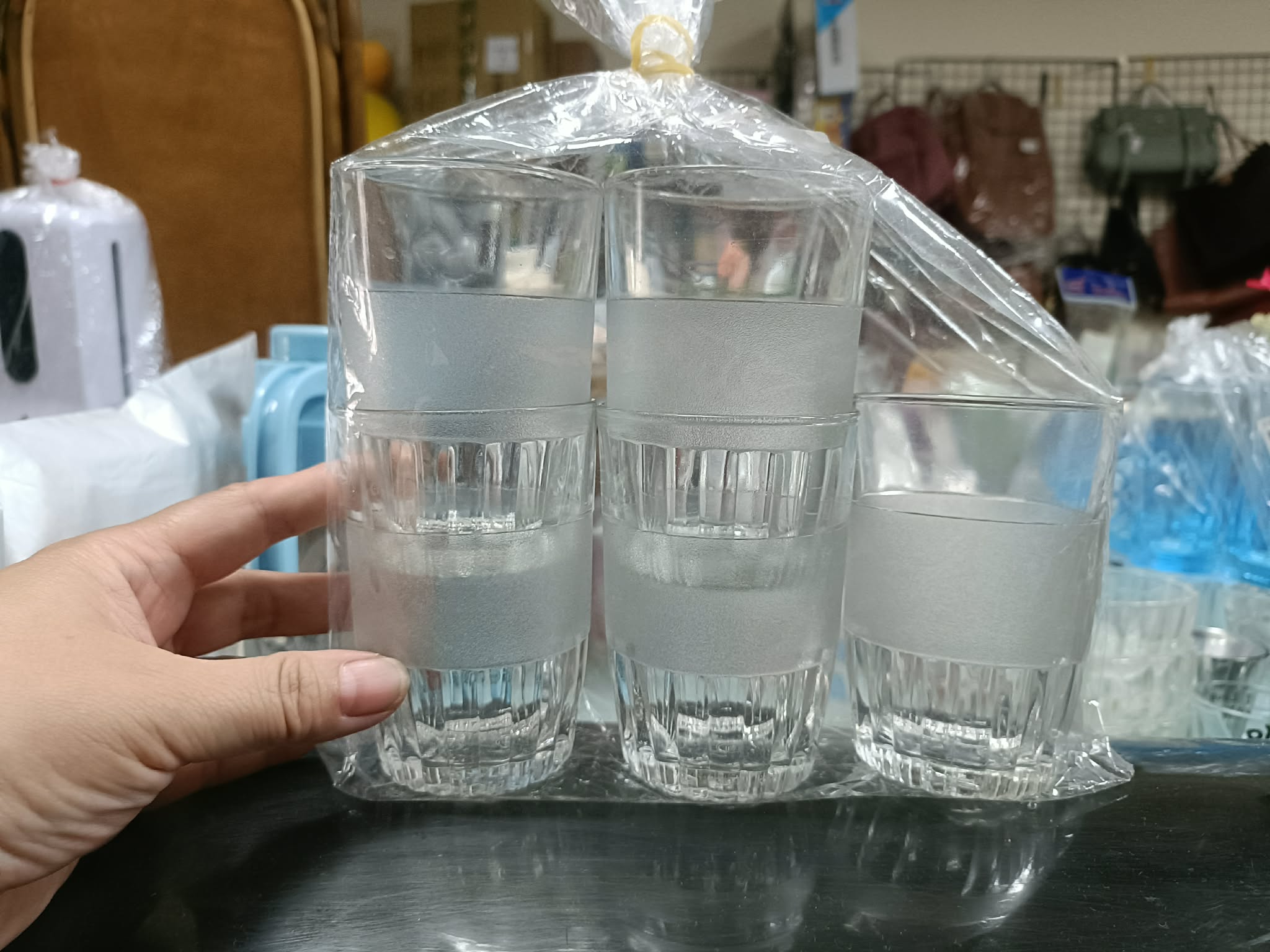 防滑玻璃杯5入
