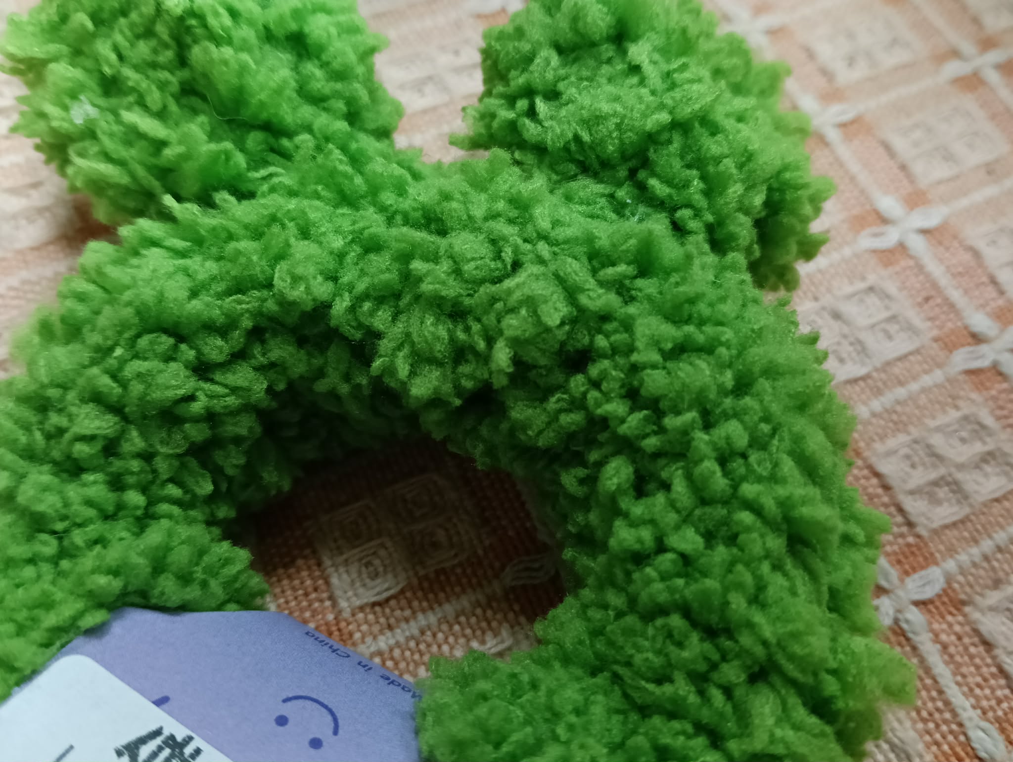 綠髮束+粉格髮夾組 圖片 3