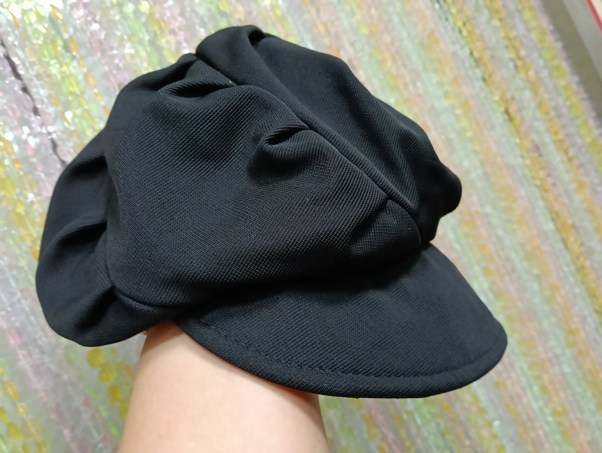 黑色褶皺貝雷帽