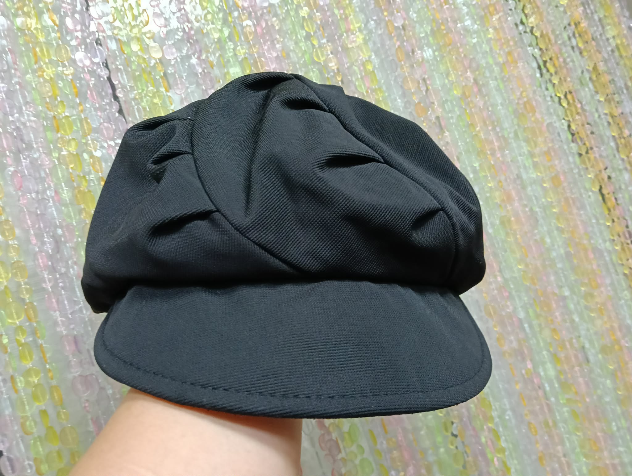 黑色褶皺貝雷帽 圖片 2